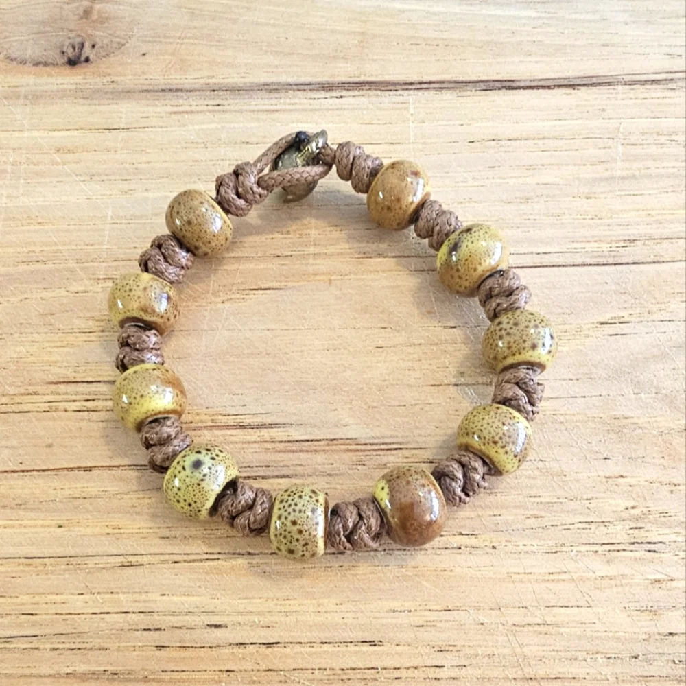 Rare & Hand Crafted Agatized Coral Bracelet.